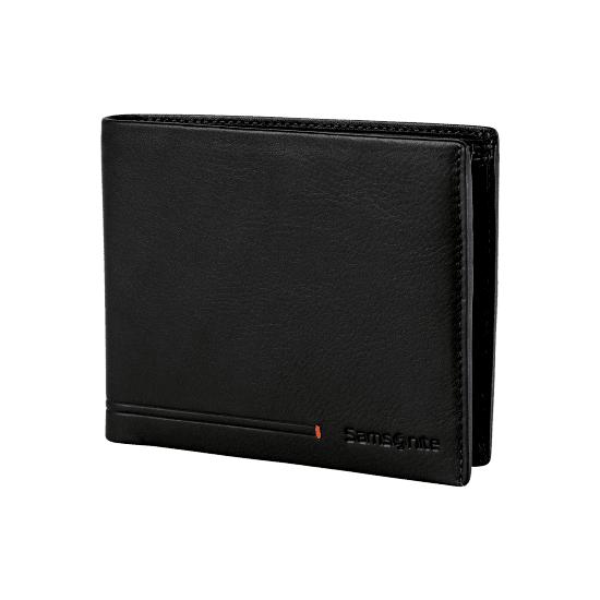 Портфейл от естествена кожа Samsonite Simpla SLG, RFID защита, черен